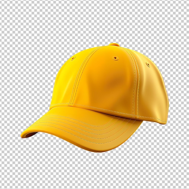 Yellow cap isolated on transparent background