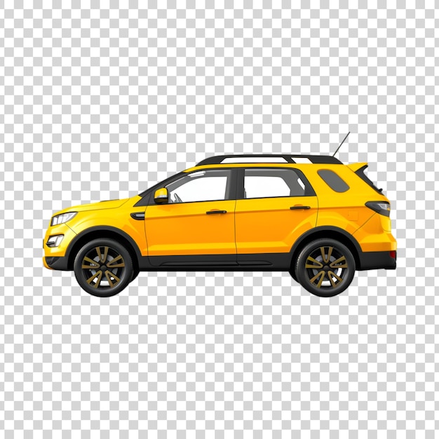 PSD a yellow car on a transparent background