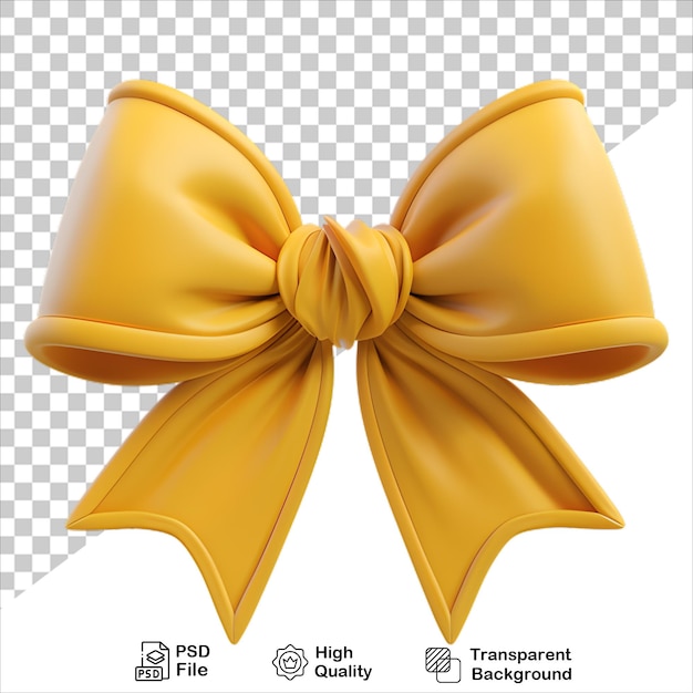 PSD yellow cartoon bow 3d render