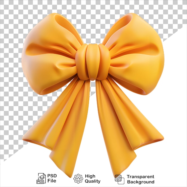 PSD yellow cartoon bow 3d render