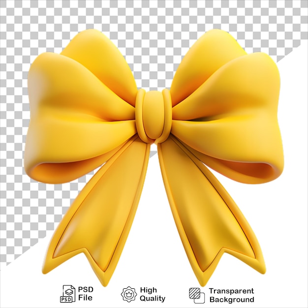 PSD yellow cartoon bow 3d render