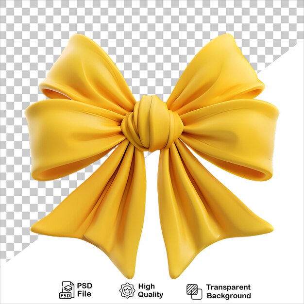 PSD yellow cartoon bow 3d render