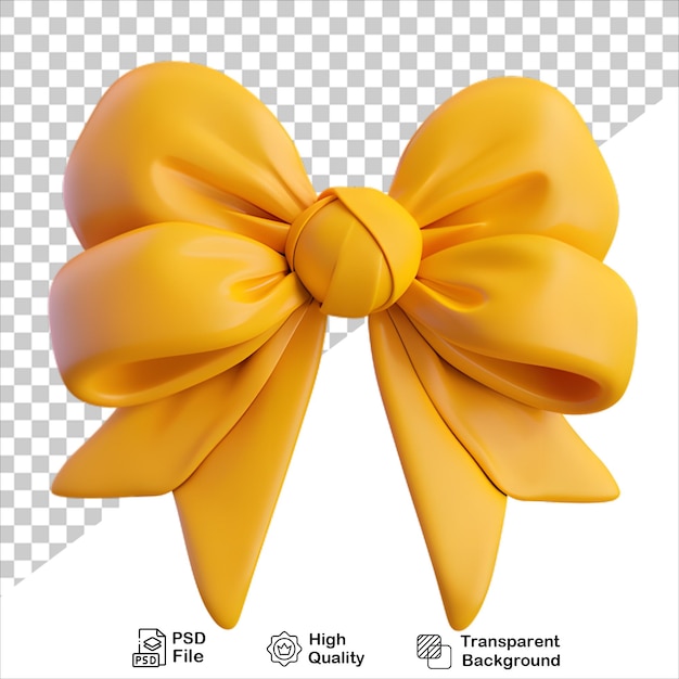 PSD yellow cartoon bow 3d render