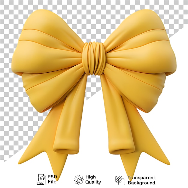 PSD yellow cartoon bow 3d render