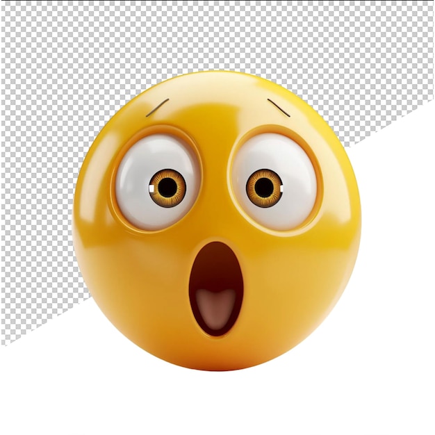 a yellow cartoon face with a surprised expression on it