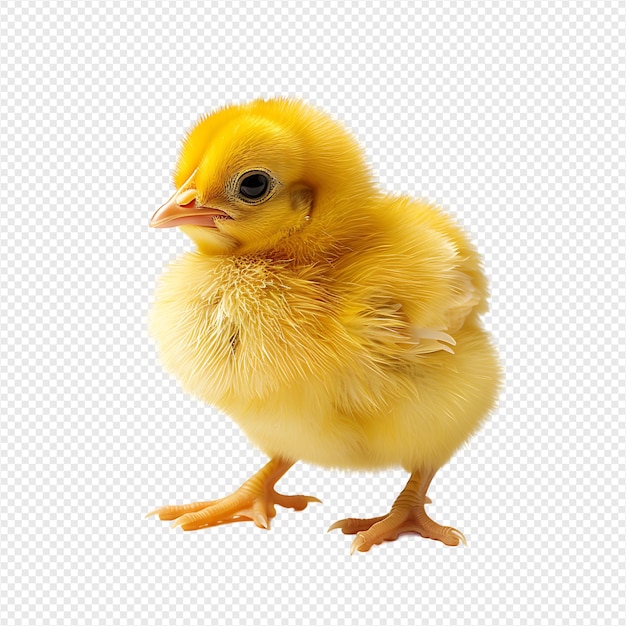 PSD yellow chick on isolated transparent background