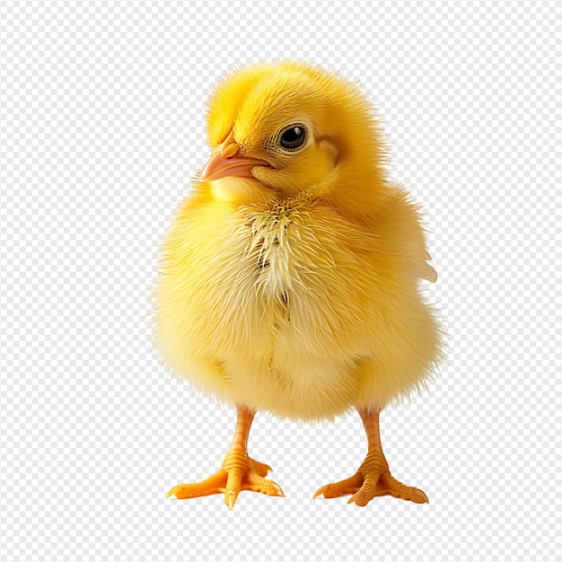 Yellow chick on isolated transparent background