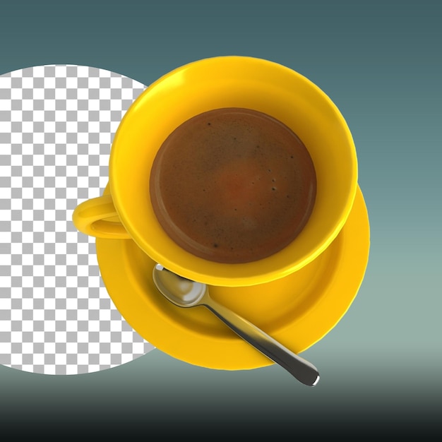 Yellow coffee cup for your design materials