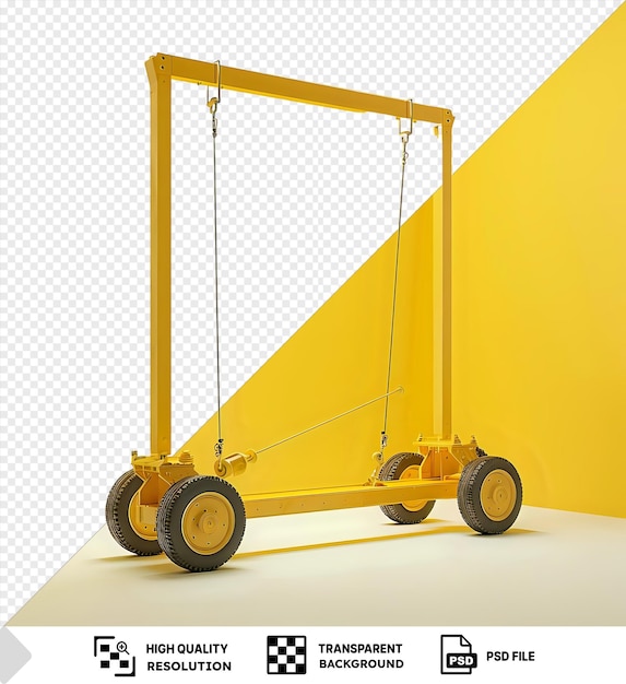 PSD yellow crane with transparent background