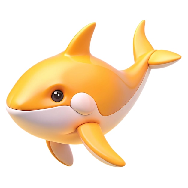 PSD a yellow dolphin with a white nose and a white and blue beak