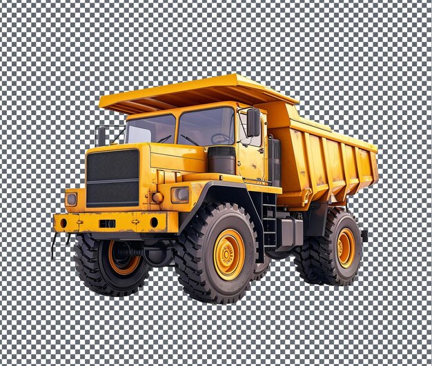 PSD a yellow dump truck with a yellow cab on it