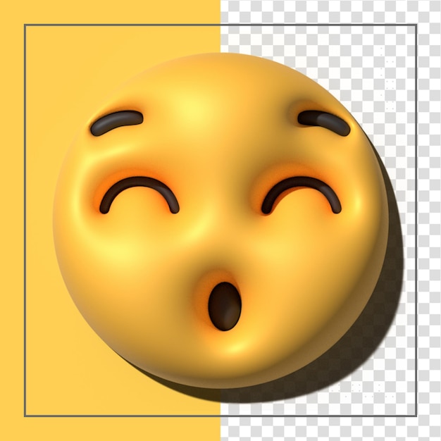 Yellow emoji  love emoticons faces with facial expressions 3D stylized Emoji icons