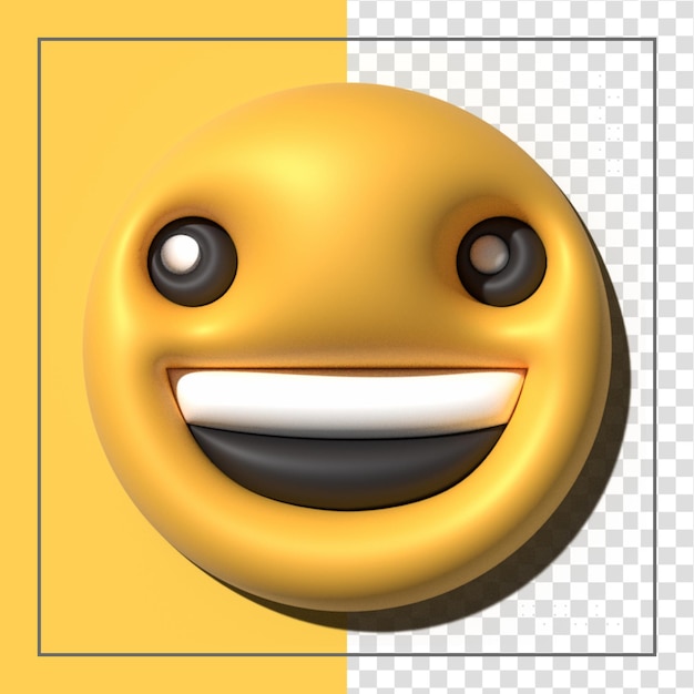 PSD yellow emoji  love emoticons faces with facial expressions 3d stylized emoji icons