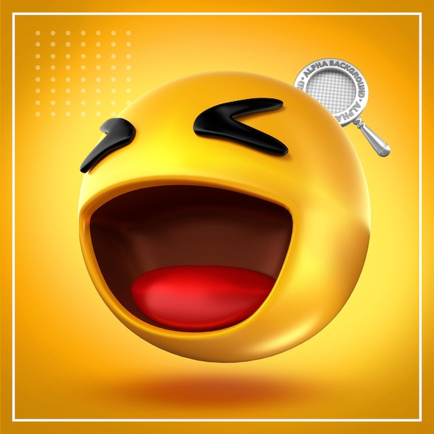 Yellow Emoji with Laughing Expression