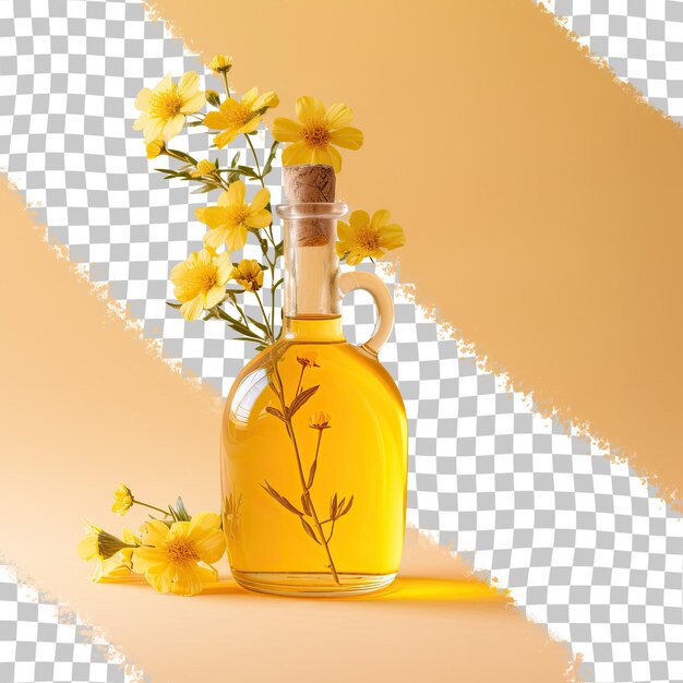 Yellow essential oil on a transparent background