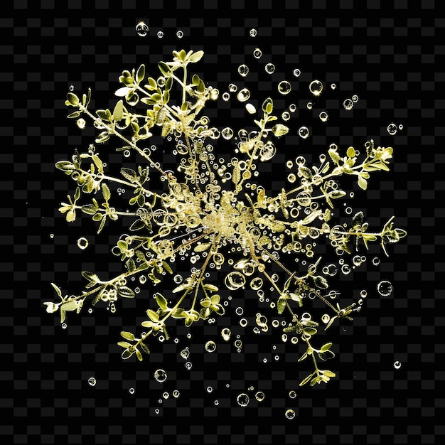 a yellow flower is surrounded by bubbles and the word quot in the center of it quot