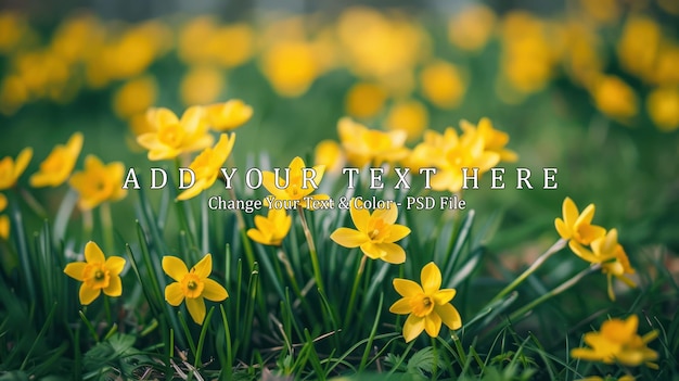 PSD yellow flowers in a field