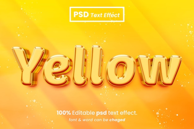 Yellow Glossy 3D Editable Text Effect