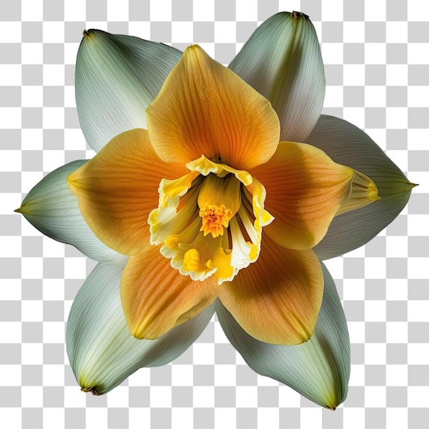 A yellow and green flower with a yellow center.