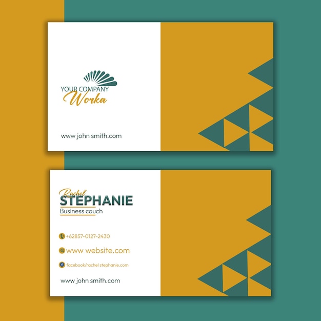 PSD a yellow and green visting card design