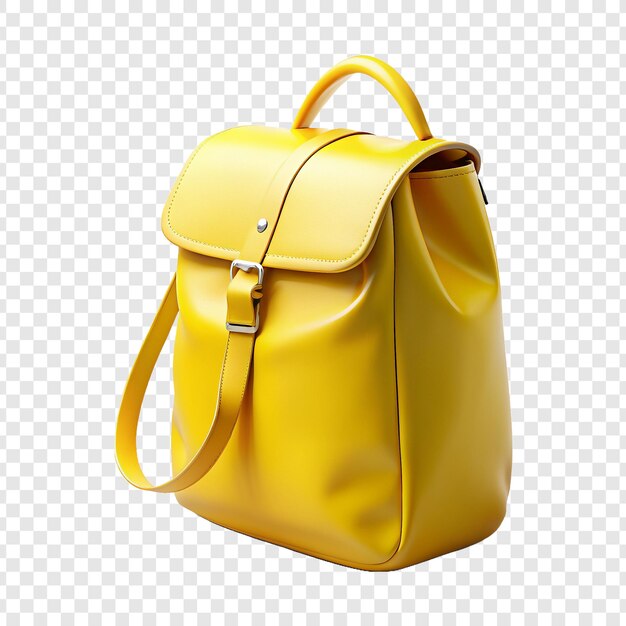 PSD yellow hand bag isolated on transparent background