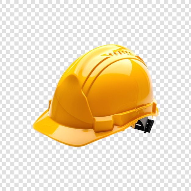 PSD yellow hard hat or safety helmet on a transparent background