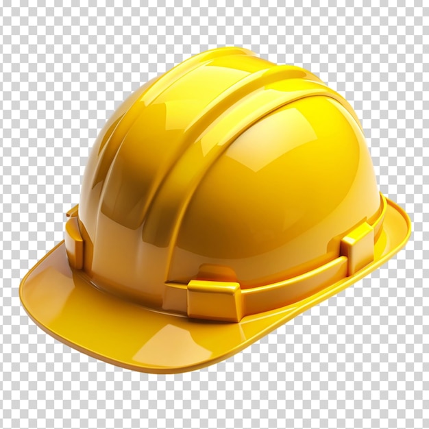 A yellow hard hat on transparent background