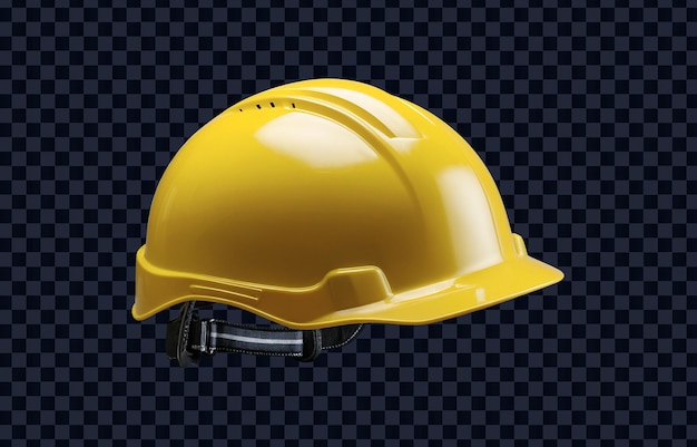 a yellow hard hat with a black background