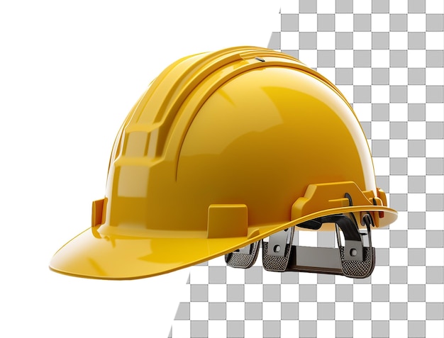 A yellow hard hat with a clipping path and a white background.