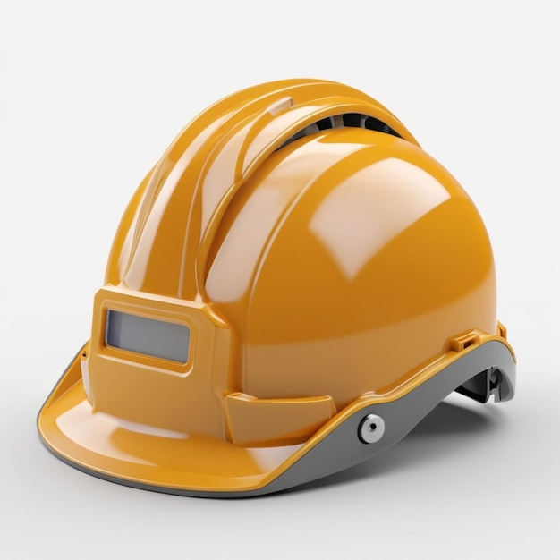 a yellow hard hat with a hole in the side of it