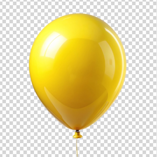 Yellow helium balloon Isolated on transparent background