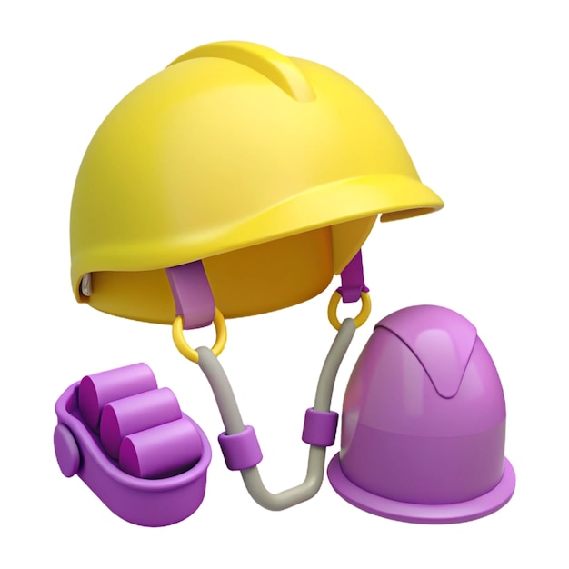 PSD a yellow helmet with a purple helmet and a helmet on it