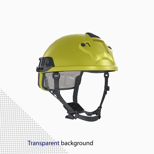 A yellow helmet with the words transparent background on it