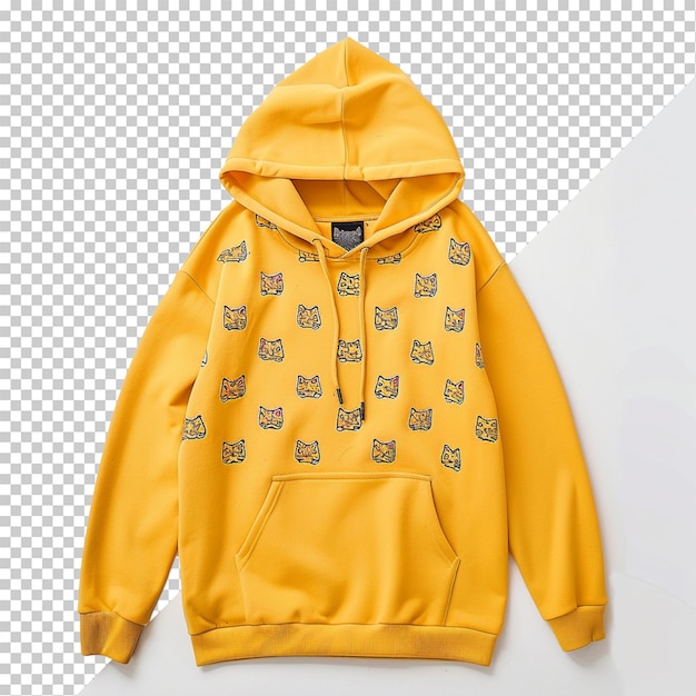 Yellow Hoodie isolated on transparent background