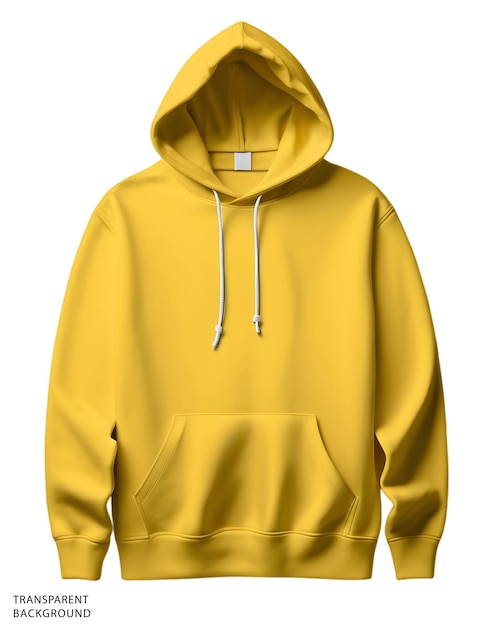 a yellow hoodie with a zipper on the front