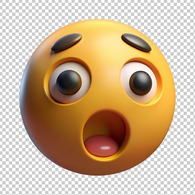 PSD yellow impressed emoji in 3d