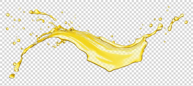 PSD yellow liquid on a transparent background