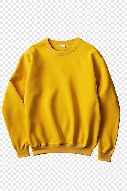 yellow long sleeved sweatshirt with a white label