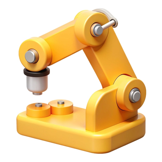 a yellow machine with a metal object that has a number of screws on it