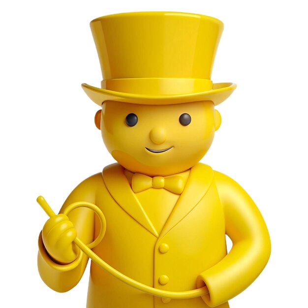 PSD a yellow man in a yellow suit with a yellow bow tie