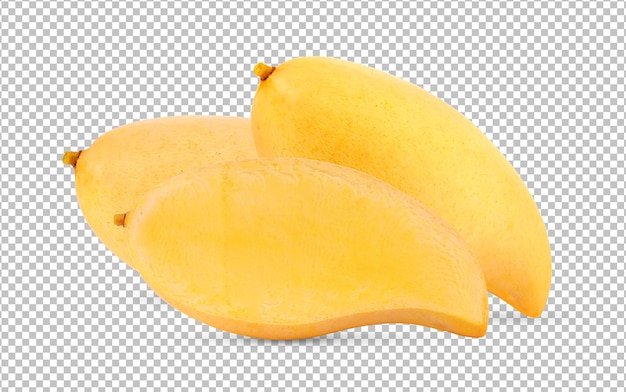 Yellow mango isolated on alpha layer