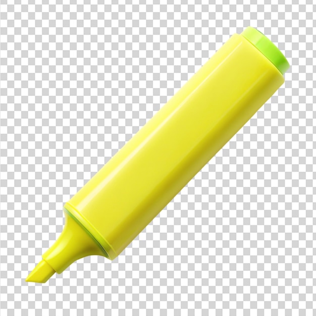 PSD yellow marker isolated on transparent background