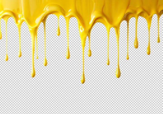 PSD yellow melting preview isolated on transparent background