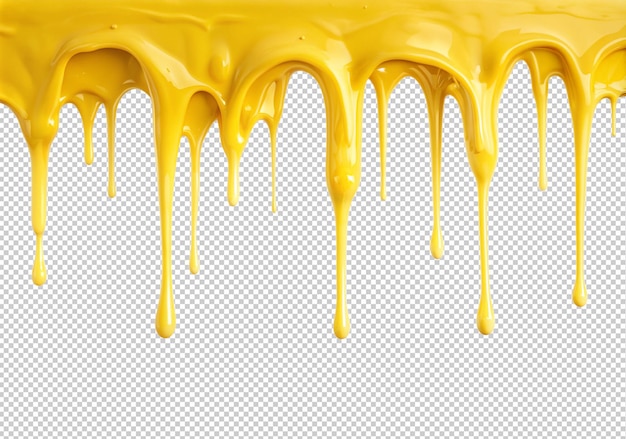 PSD yellow melting preview isolated on transparent background