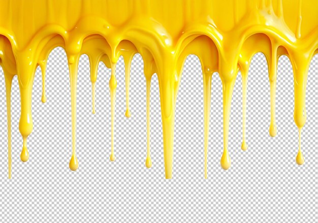 PSD yellow melting preview isolated on transparent background