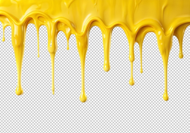 PSD yellow melting preview isolated on transparent background