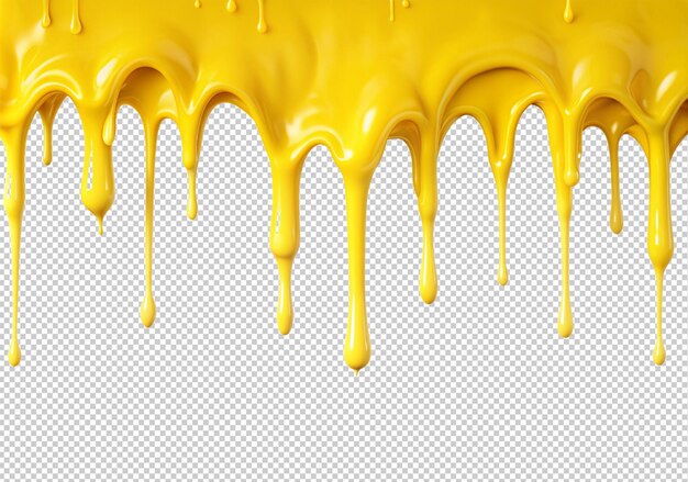 PSD yellow melting preview isolated on transparent background