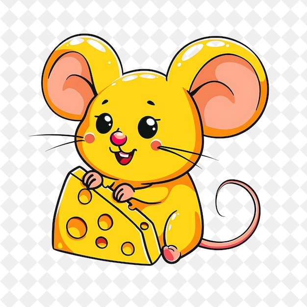 PSD a yellow mouse with a yellow cheese that says mouse on it