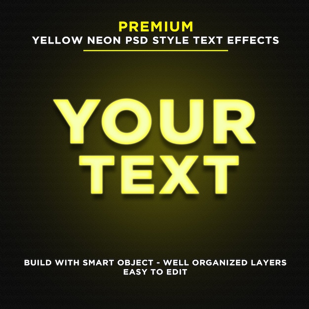 Yellow Neon Style Text effects