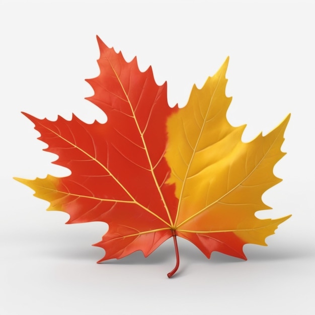 PSD a yellow and orange maple leaf with a red and yellow leaf